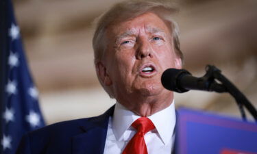 Former U.S. President Donald Trump speaks during an event at the Mar-a-Lago Club April 4