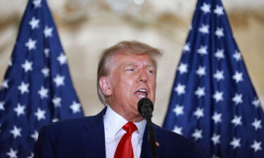 Former President Donald Trump speaks during an event at the Mar-a-Lago Club