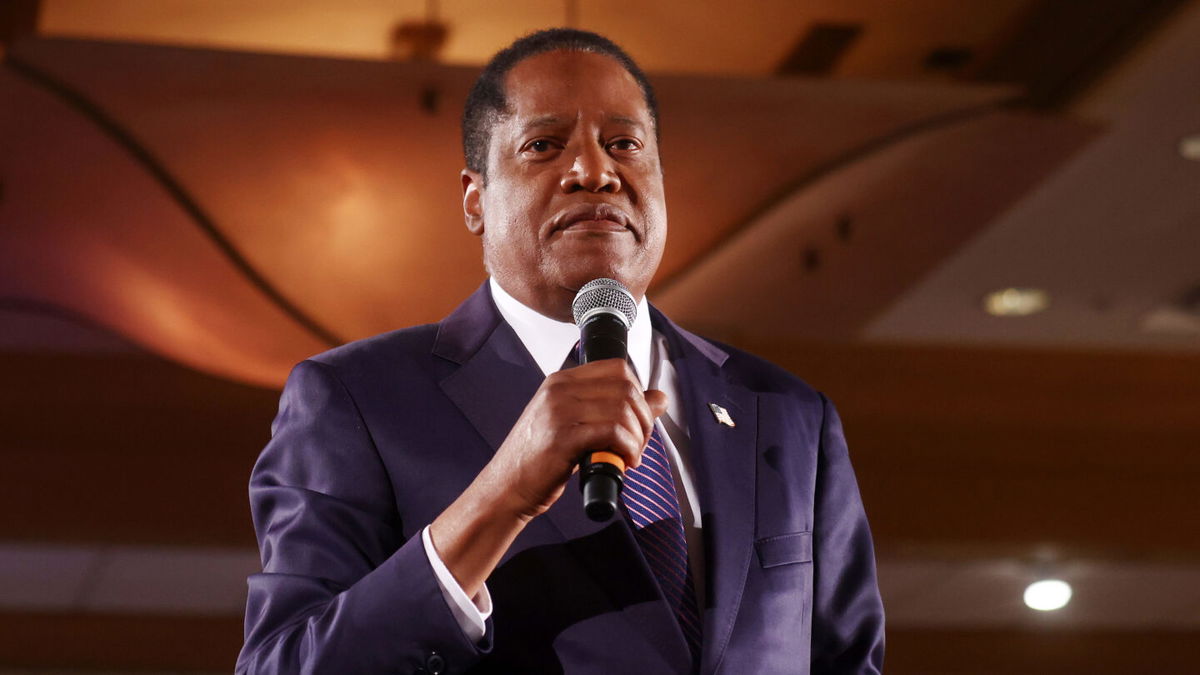 <i>Mario Tama/Getty Images</i><br/>Conservative talk radio host Larry Elder