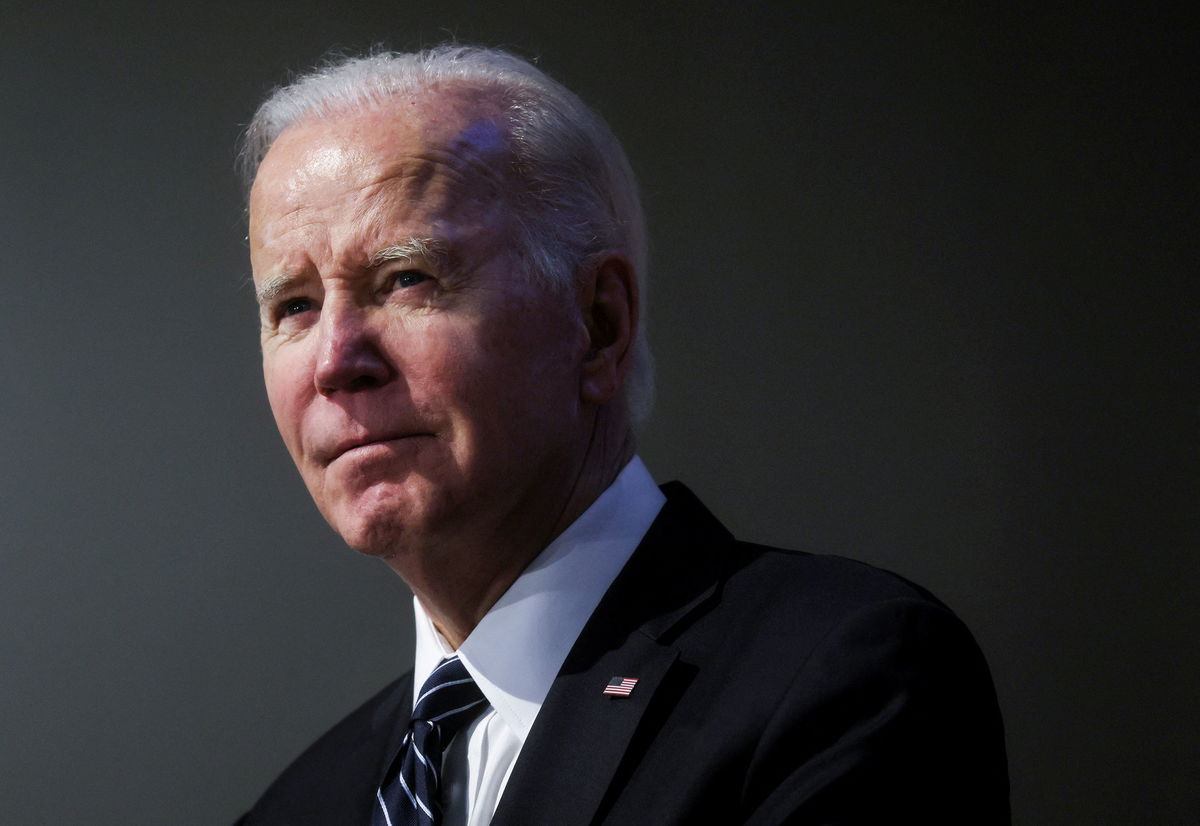 <i>Leah Millis/Reuters</i><br/>U.S. President Joe Biden delivers remarks at the Homeland Security Department's 20th Anniversary ceremony at the Homeland Security Department in Washington