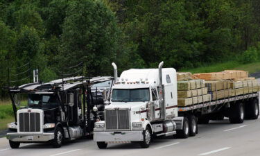 Trucks head eastbound on Route 50 in Bowie