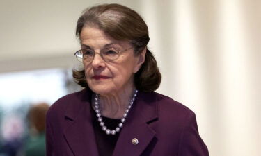 Sen. Dianne Feinstein (D-CA) arrives for a Senate briefing on China at the U.S. Capitol on February 15.