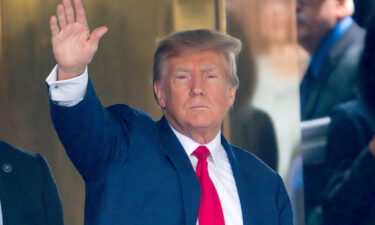 Former President Donald Trump is seen leaving Trump Tower on April 14 in New York City.