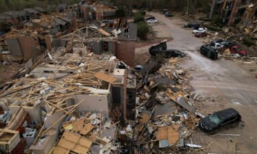 Homes were shredded at the Calais Apartments after a tornado ripped through Little Rock