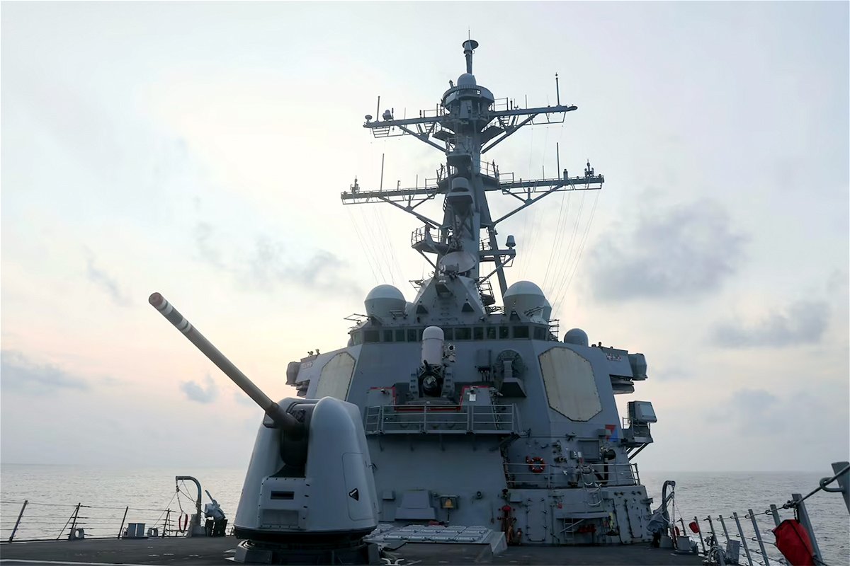 <i>U.S. 7th Fleet</i><br/>The guided-missile destroyer USS Milius on Monday 