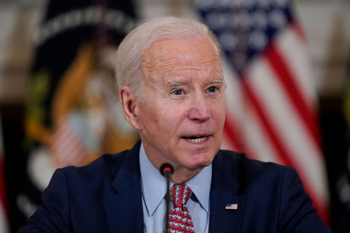 <i>Patrick Semansky/AP</i><br/>President Joe Biden speaks during a meeting with the President's Council of Advisors on Science and Technology in the State Dining Room of the White House on Tuesday