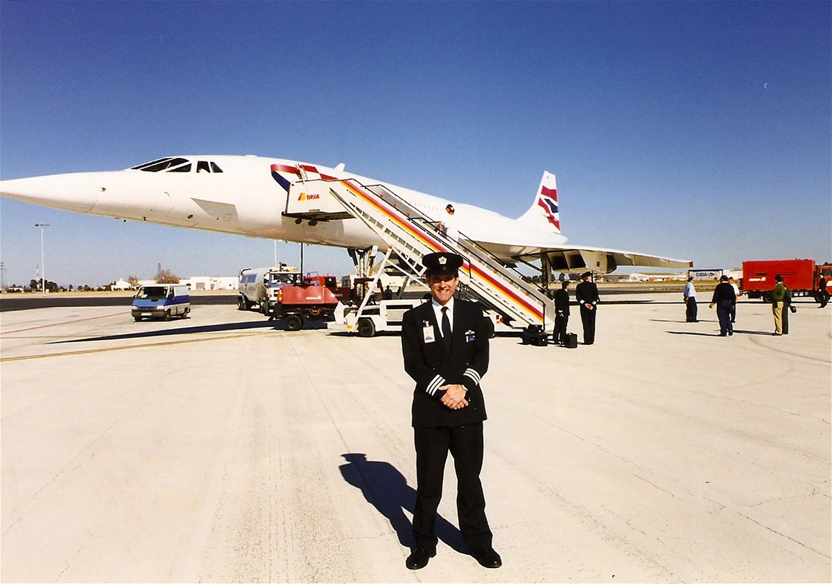<i>Courtesy John Tye</i><br/>John Tye pictured by Concorde.