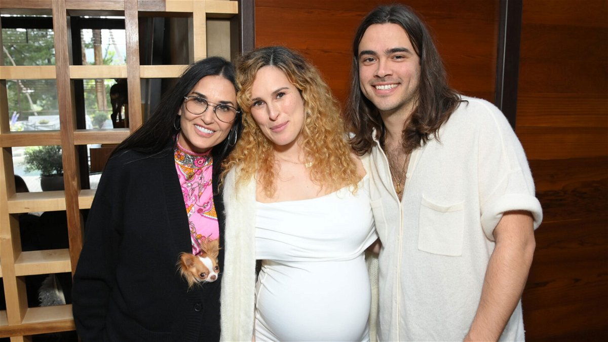 <i>Michael Simon/Shutterstock</i><br/>(L-R) Demi Moore is seen here with Rumer Willis and Derek Richard Thomas in March.