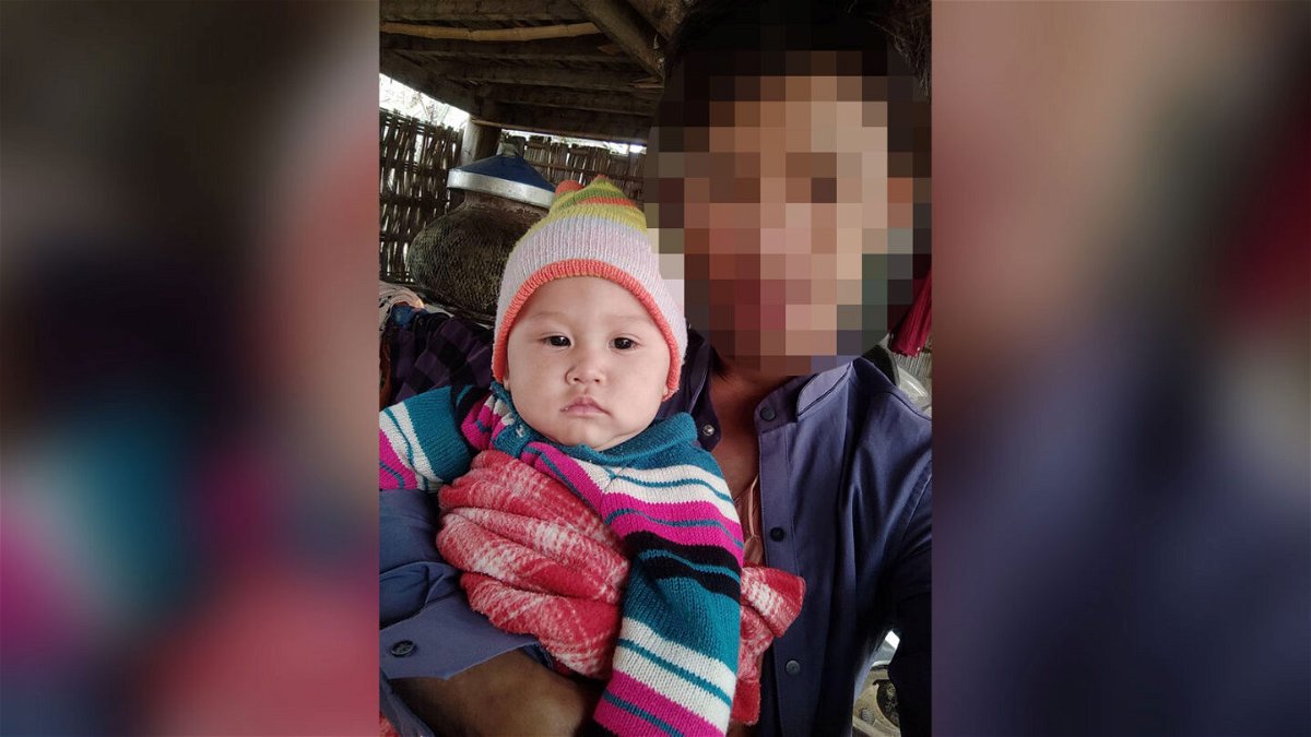 <i>Obtained by CNN</i><br/>The one-year-old girl (left) was another victim of the military airtsike in Sagaing