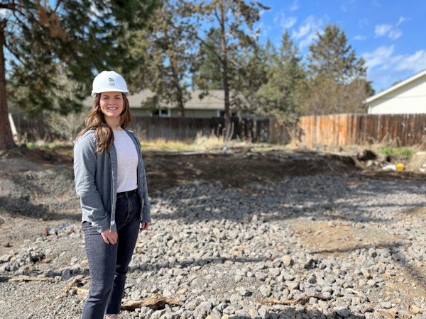 Grace Weger, Director of Land Acquisition and Development for Bend-Redmond Habitat for Humanity, at the newly acquired lot in SE Bend