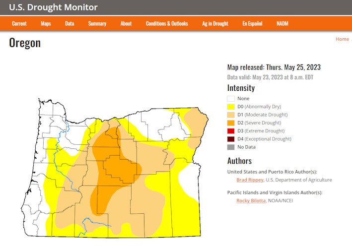 Late, wet and snowy spring eased severity of drought conditions in areas of Oregon, but not completely