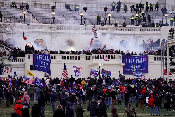 Violent insurrectionists loyal to President Donald Trump storm the Capitol, Jan. 6, 2021, in Washington, D.C.