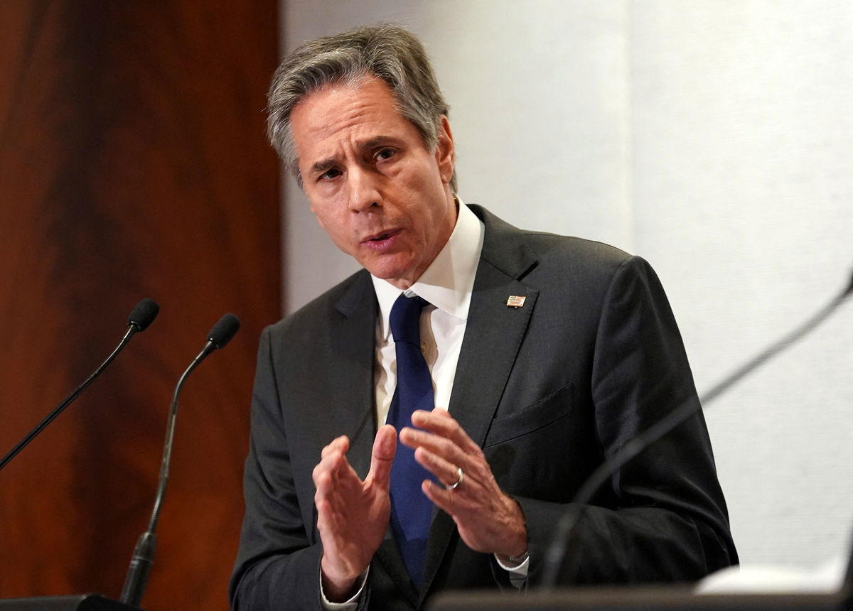 <i>Kevin Lamarque/Pool/AFP/Getty Images</i><br/>US Secretary of State Antony Blinken takes part in a press conference in Melbourne