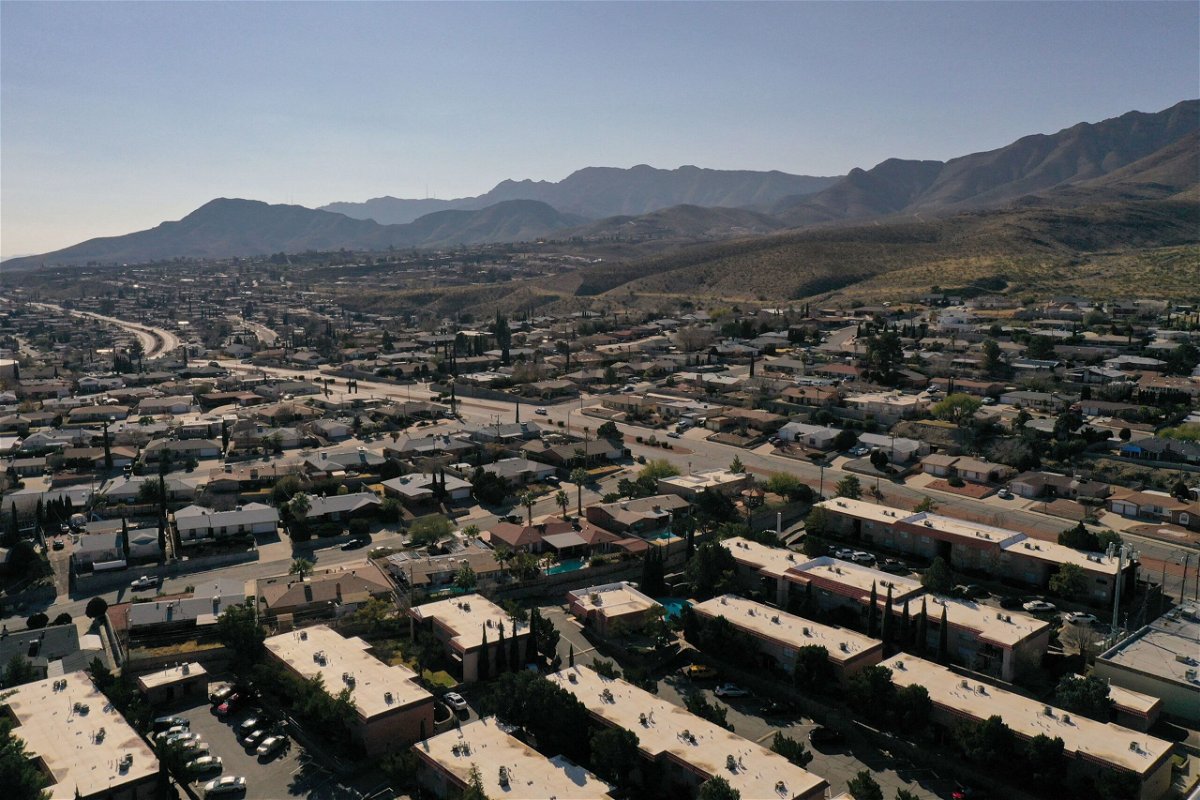 <i>Patrick T. Fallon/AFP/Getty Images</i><br/>An aerial view shows homes and apartments in a neighborhood in El Paso
