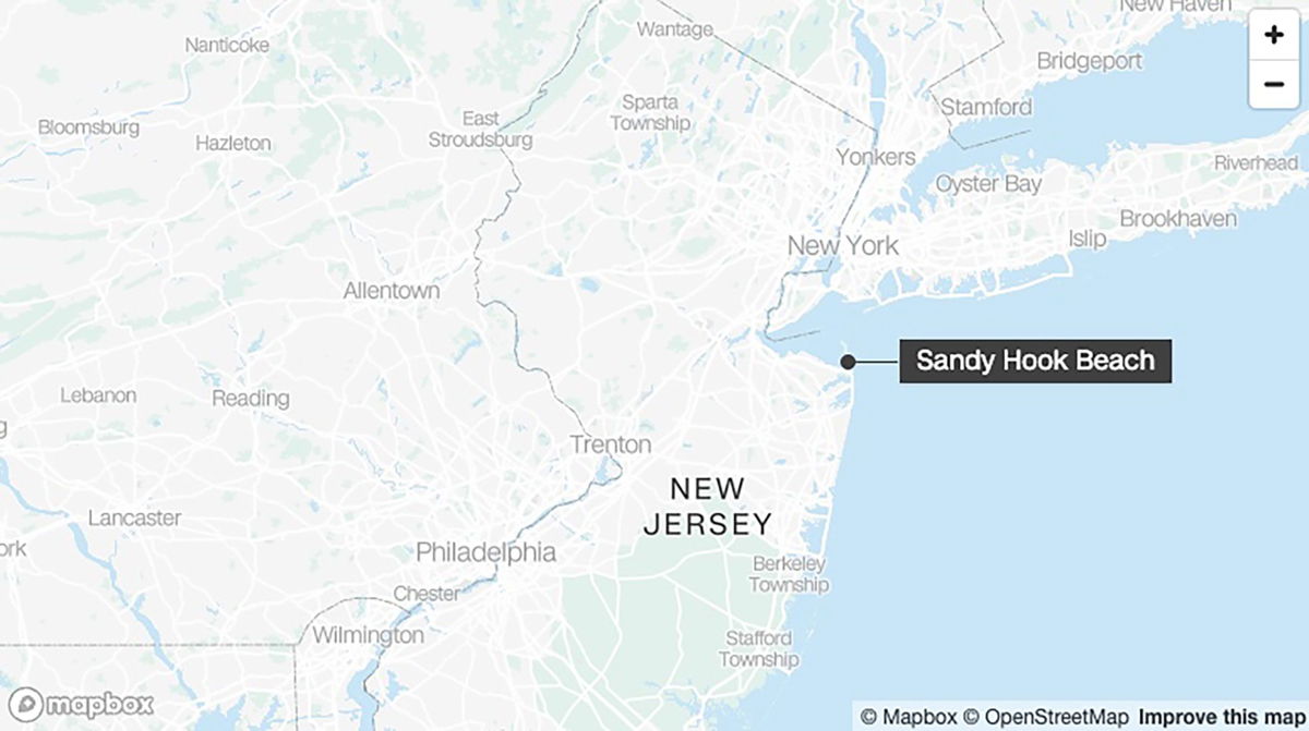 <i>Mapbox</i><br/>A 15-year-old boy was pulled out of the water and later died after swimming at a New Jersey beach.