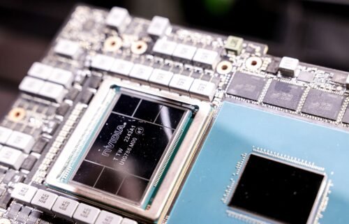 A Nvidia Corp. chip is pictured here during the Taipei Computex expo in Taipei