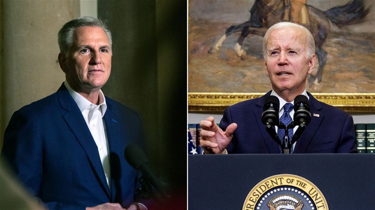 <i>Anna Rose Layden/Samuel Corum/AFP/Getty Images</i><br/>Speaker of the House Kevin McCarthy and President Joe Biden have come to an agreement to avoid a default.