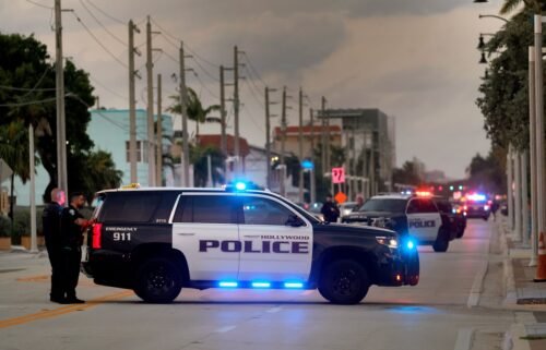 Police investigate a shooting near Hollywood Beach on May 29 in Hollywood