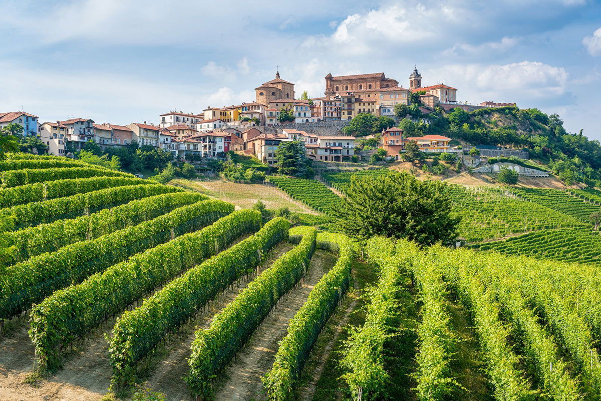 <i>e55evu/iStockphoto/Getty Images</i><br/>The beautiful village of La Morra and its vineyards in Piedmont