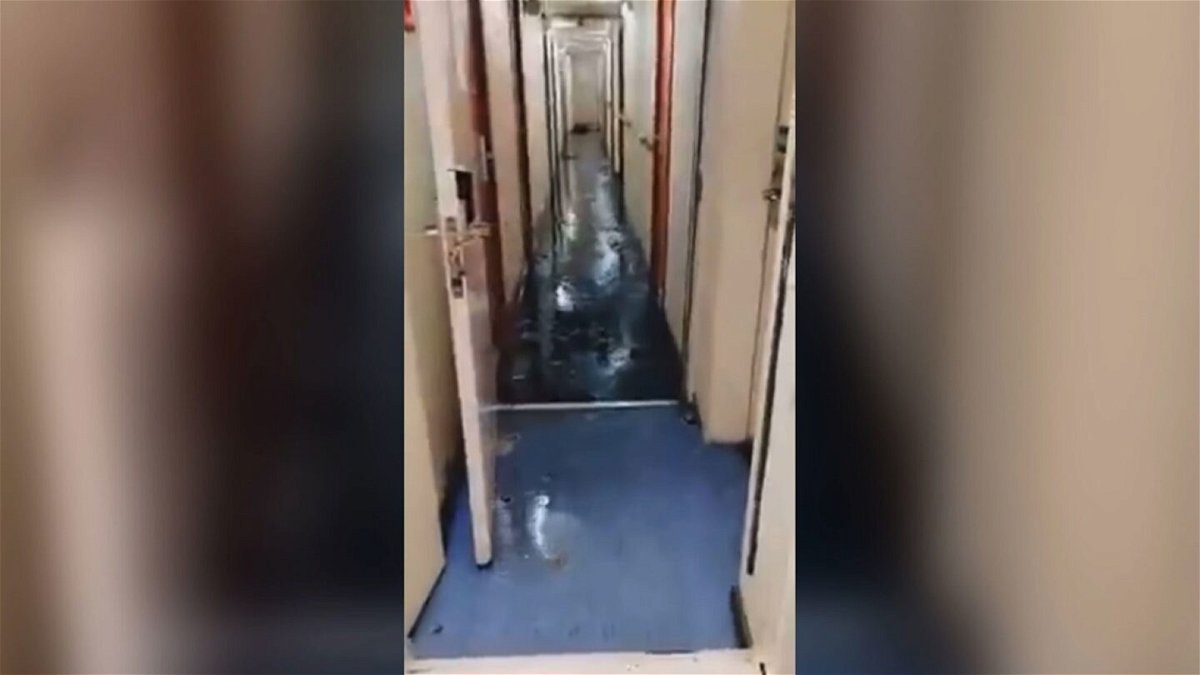 <i>Courtesy Bill Hassler</i><br/>Bill Hassler was on Carnival Sunshine and recorded video of water rushing into the ship.