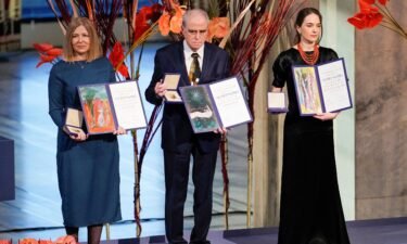 Representatives receive the Nobel Peace Prize for 2022 in Oslo City Hall