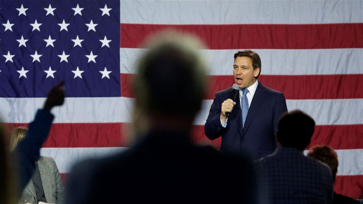 <i>Jonathan Ernst/Reuters/File</i><br/>Florida Governor Ron DeSantis makes his first trip to the early voting state of Iowa for a book tour stop at the Iowa State Fairgrounds in Des Moines