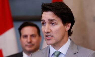 Canada's Prime Minister Justin Trudeau holds a press conference in response on May 23. Saudi Arabia restored diplomatic relations with Canada on Wednesday.