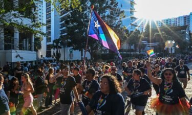 The nation’s largest LGBTQ advocacy group issued a travel advisory following newly passed laws in Florida. People here attend a 2022 Pride Parade in Orlando