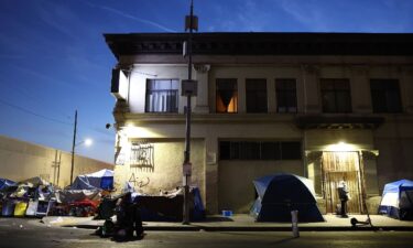 The Biden administration Thursday announced new steps to help reduce homelessness. Pictured is an encampment for the homeless in 2022 in Los Angeles.