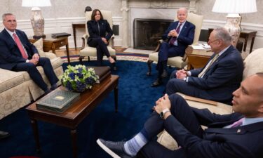 President Joe Biden speaks during a meeting on the debt limit with House Speaker Kevin McCarthy