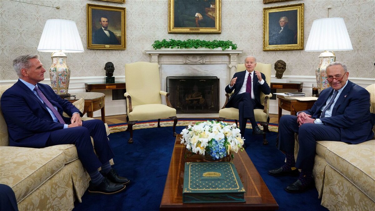 <i>Evan Vucci/AP</i><br/>President Joe Biden and House Speaker Kevin McCarthy are slated to meet again Tuesday to discuss raising the nation’s borrowing limit. Pictured are Biden