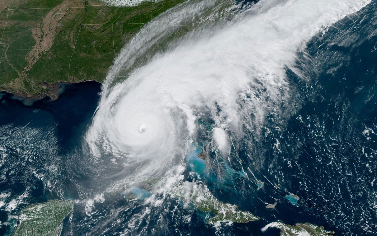 <i>NOAA/NASA</i><br/>A satellite image shows Hurricane Ian approaching Florida last year.