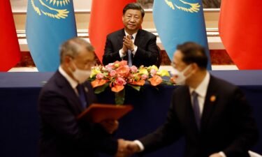 Chinese leader Xi Jinping attends a signing ceremony with Kazakhstan's President Kassym-Jomart Tokayev (not pictured)