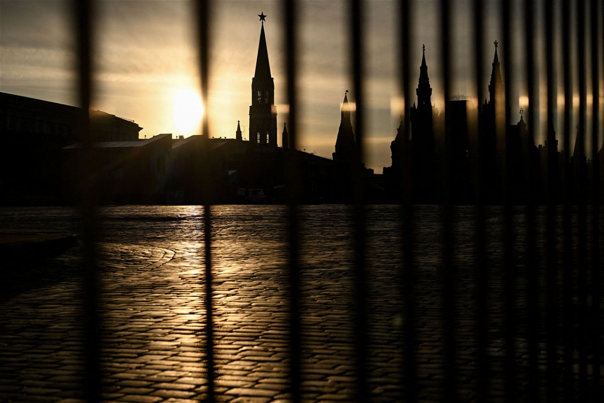 <i>Kirill Kudryavtsev/AFP/Getty Images</i><br/>Moscow alleged on May 3 Ukraine flew two drones toward the Kremlin overnight in what it claims was an attempt to kill President Vladimir Putin. One of the Kremlin towers is seen through a fence on Red Square in central Moscow.
