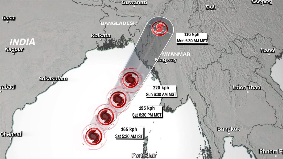 <i>CNN Weather</i><br/>A tropical cyclone is on course to hit western Myanmar and Bangladesh’s Cox’s Bazar