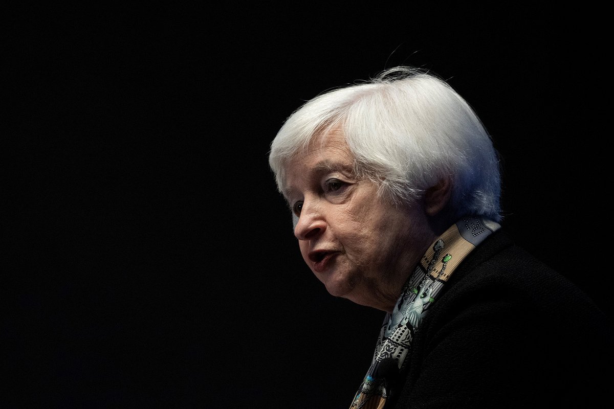 <i>Andrew Caballero-Reynolds/AFP/Getty Images</i><br/>US Treasury Secretary Janet Yellen speaks at the National Association for Business Economics (NABE) at the Capitol Hilton in Washington