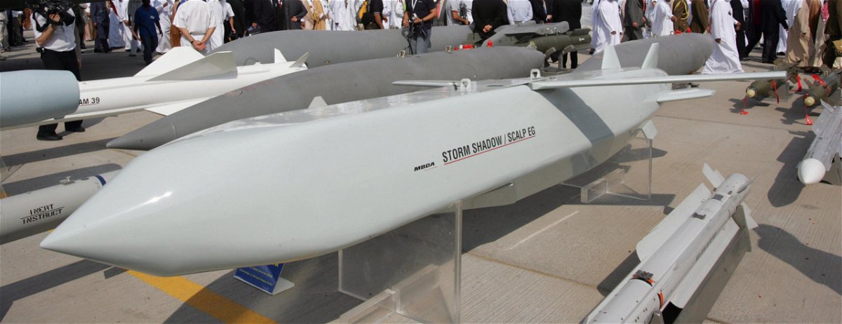 <i>Rabih Moghrabi/AFP/Getty Images</i><br/>The United Kingdom has supplied Ukraine with multiple Storm Shadow cruise missiles - pictured here at a Dubai Air Show in 2005.