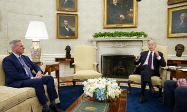 President Joe Biden hosts debt limit talks with House Speaker Kevin McCarthy in the Oval Office at the White House in Washington