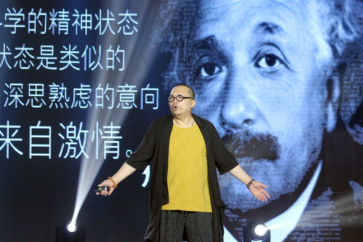 <i>CFOTO/Future Publishing/Getty Images/File</i><br/>Screenwriter Shi Hang gives a keynote speech at the Shanghai Film Festival in June