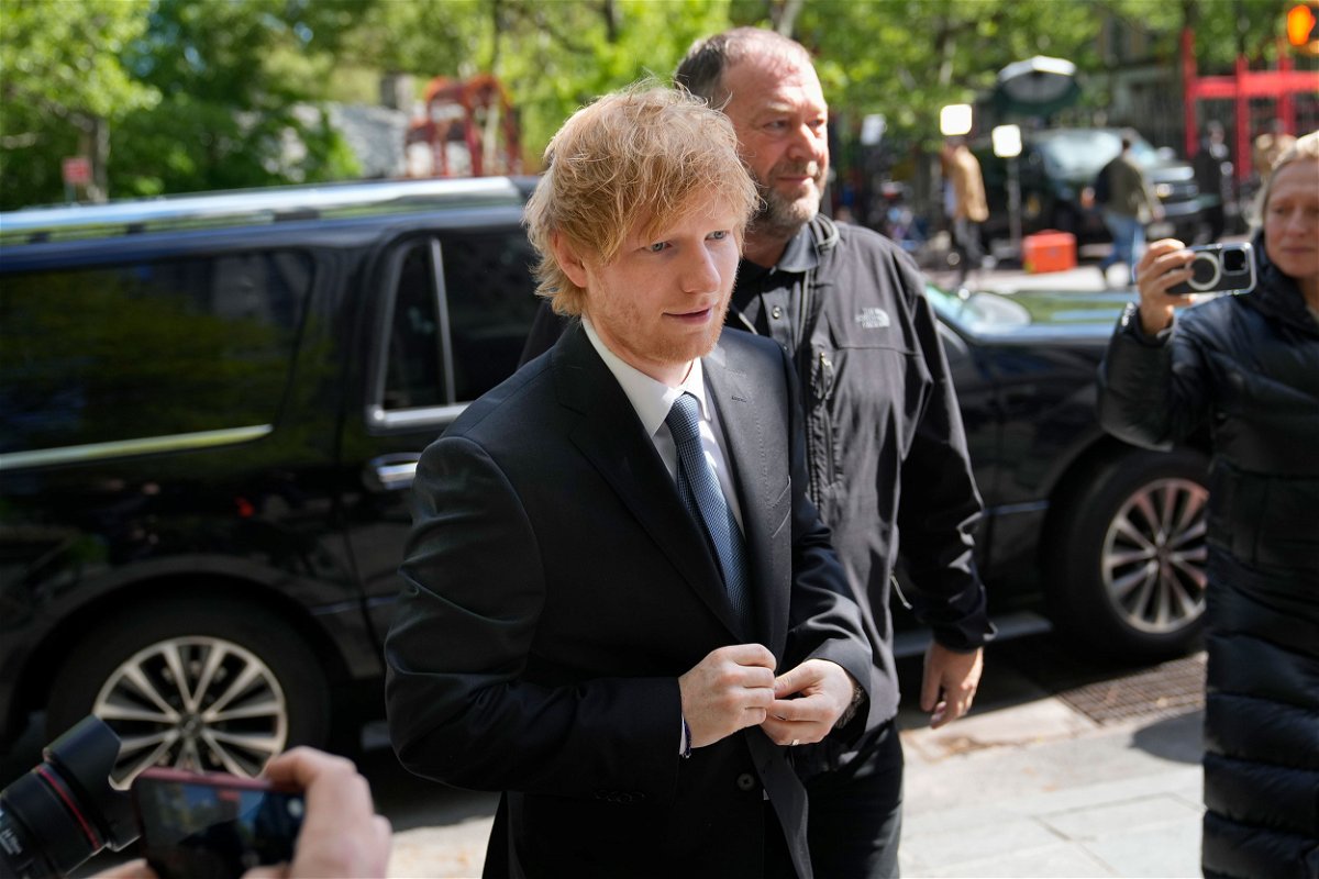 <i>John Minchillo/AP</i><br/>Recording artist Ed Sheeran arrives to New York Federal Court as proceedings continue in his copyright infringement trial