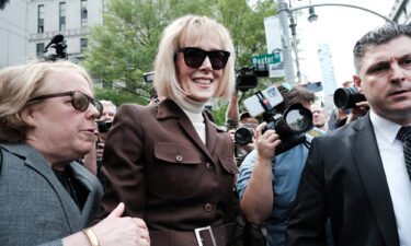 Writer E. Jean Carroll  leaves a Manhattan court house after a jury found former President Donald Trump liable for sexually abusing her in a Manhattan department store in the 1990s on May 9