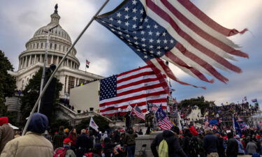 Pro-Trump protesters gather in front of the U.S. Capitol Building on January 6