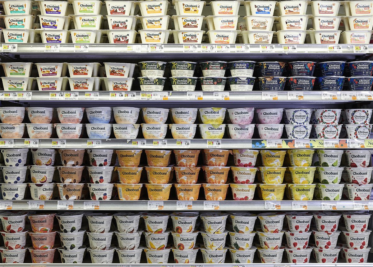 <i>Eugene Gologursky/Getty Images</i><br/>Chobani yogurts are seen on the shelf at a local grocery store on August 12