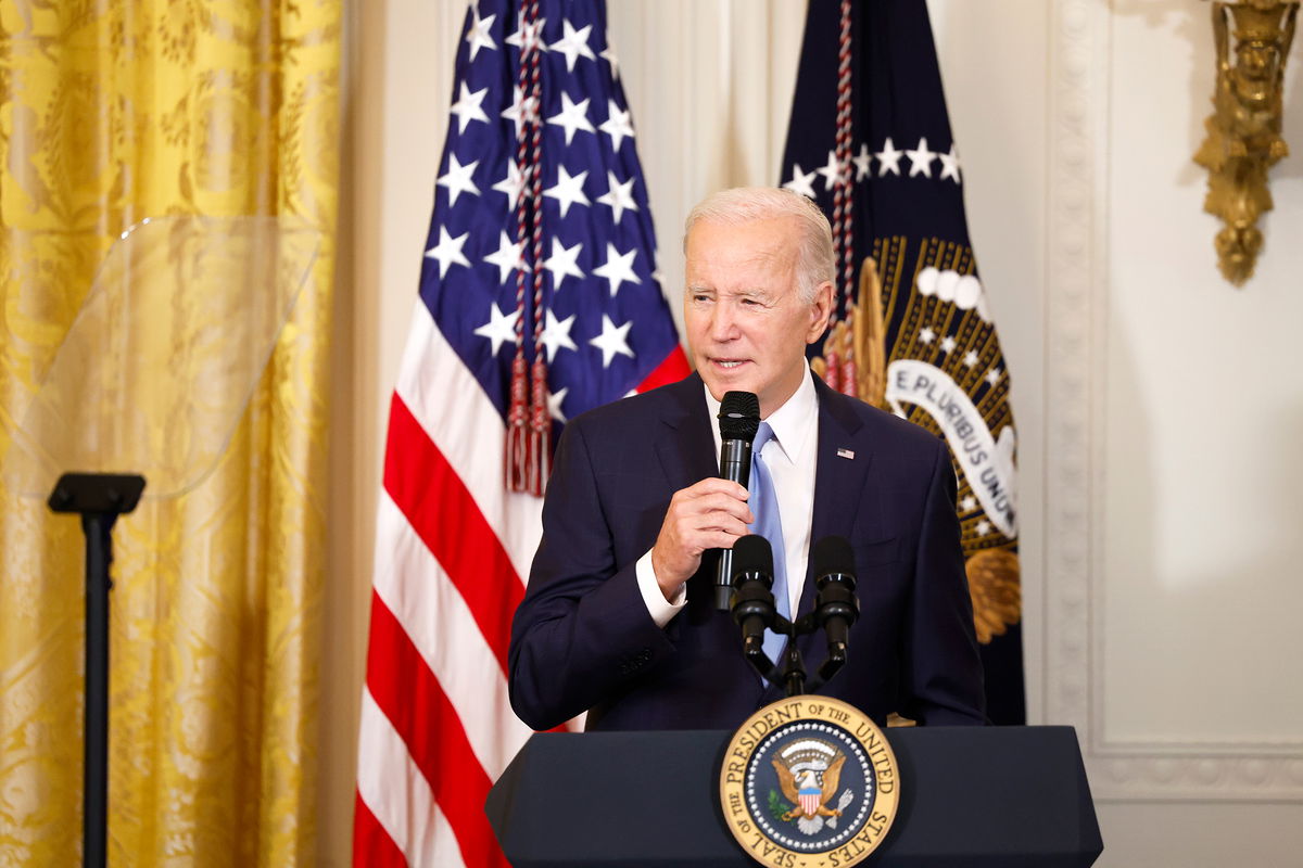 <i>Anna Moneymaker/Getty Images</i><br/>President Joe Biden Monday called for major studios to come up with a 