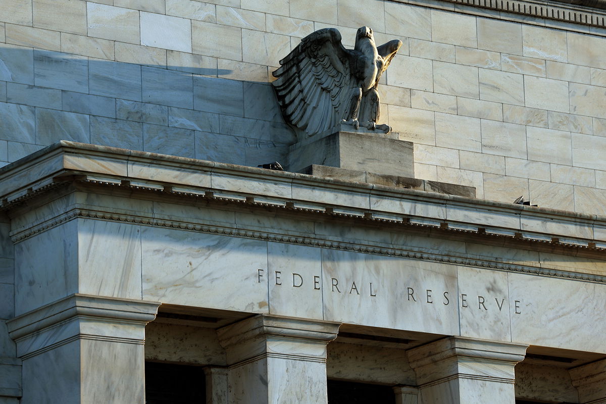 <i>Kevin Dietsch/Getty Images</i><br/>The Federal Reserve Headquarters are pictured on March 21