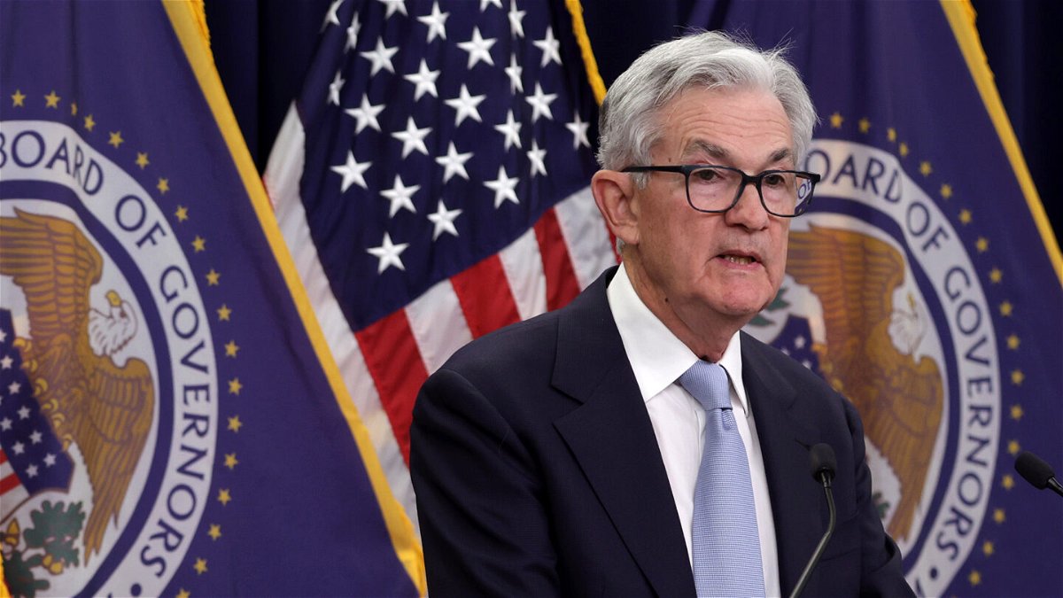 <i>Alex Wong/Getty Images</i><br/>Federal Reserve Board Chairman Jerome Powell holds a news conference following a Federal Open Market Committee meeting at the Federal Reserve on March 22 in Washington