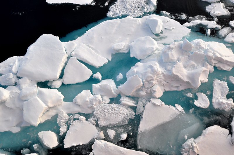 Broken sea ice in the Arctic