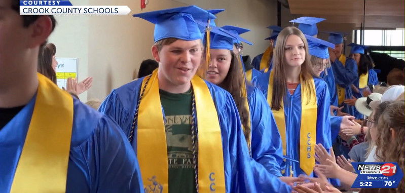 Crook County High School graduates walk the halls to cheers, hand-slaps ...