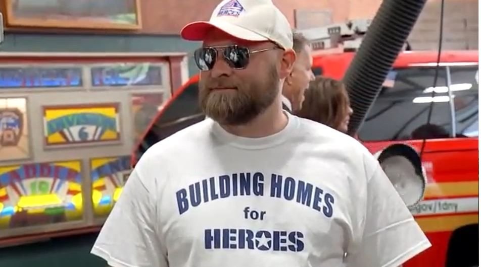 <i></i><br/>Retired Army Spc. Evan Marcy is receiving Building Homes for Heroes' 343rd home in honor of the 343 firefighters who died on 9/11.