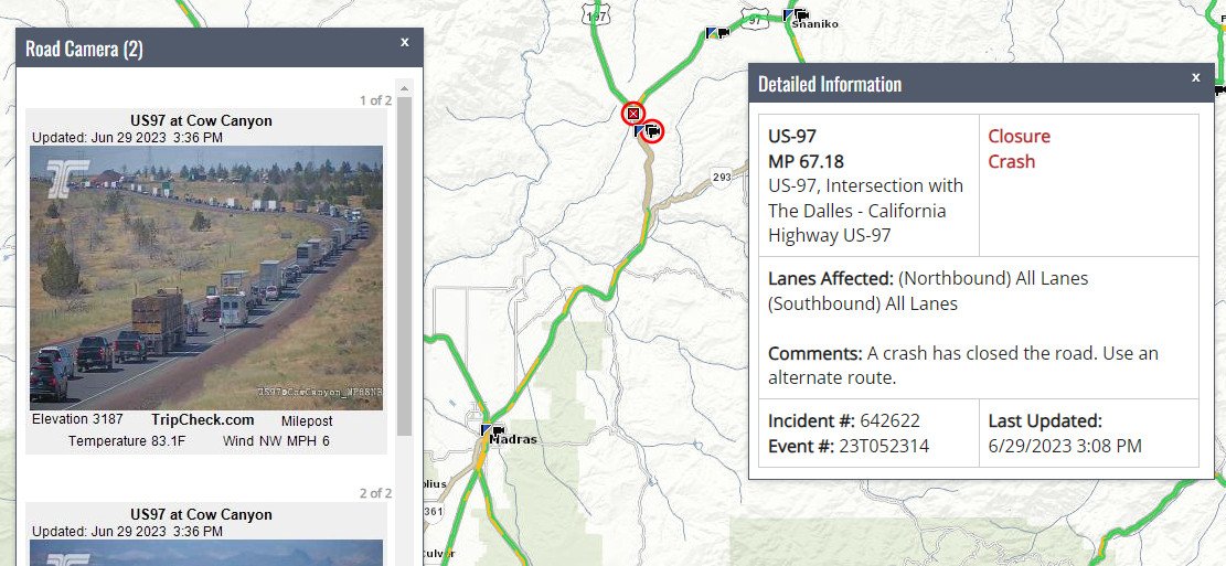 Montana man killed in pickup-semi crash at Highways 97/197 junction in Wasco County – KTVZ